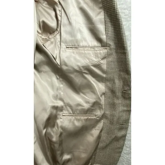 Bachrach‎ Wool and Silk Men's Houndstooth Pattern Blazer Sport Coat Size 40S - Picture 7 of 13